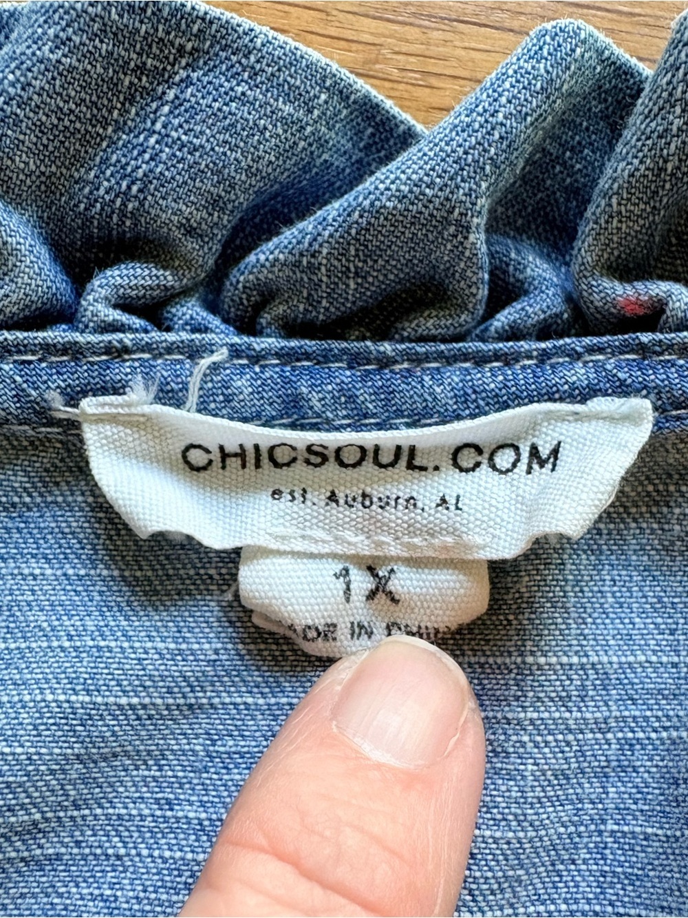 Chic Soul Can’t Be Held Down Dress- blue denim- 1X- worn twice. - Picture 2 of 13